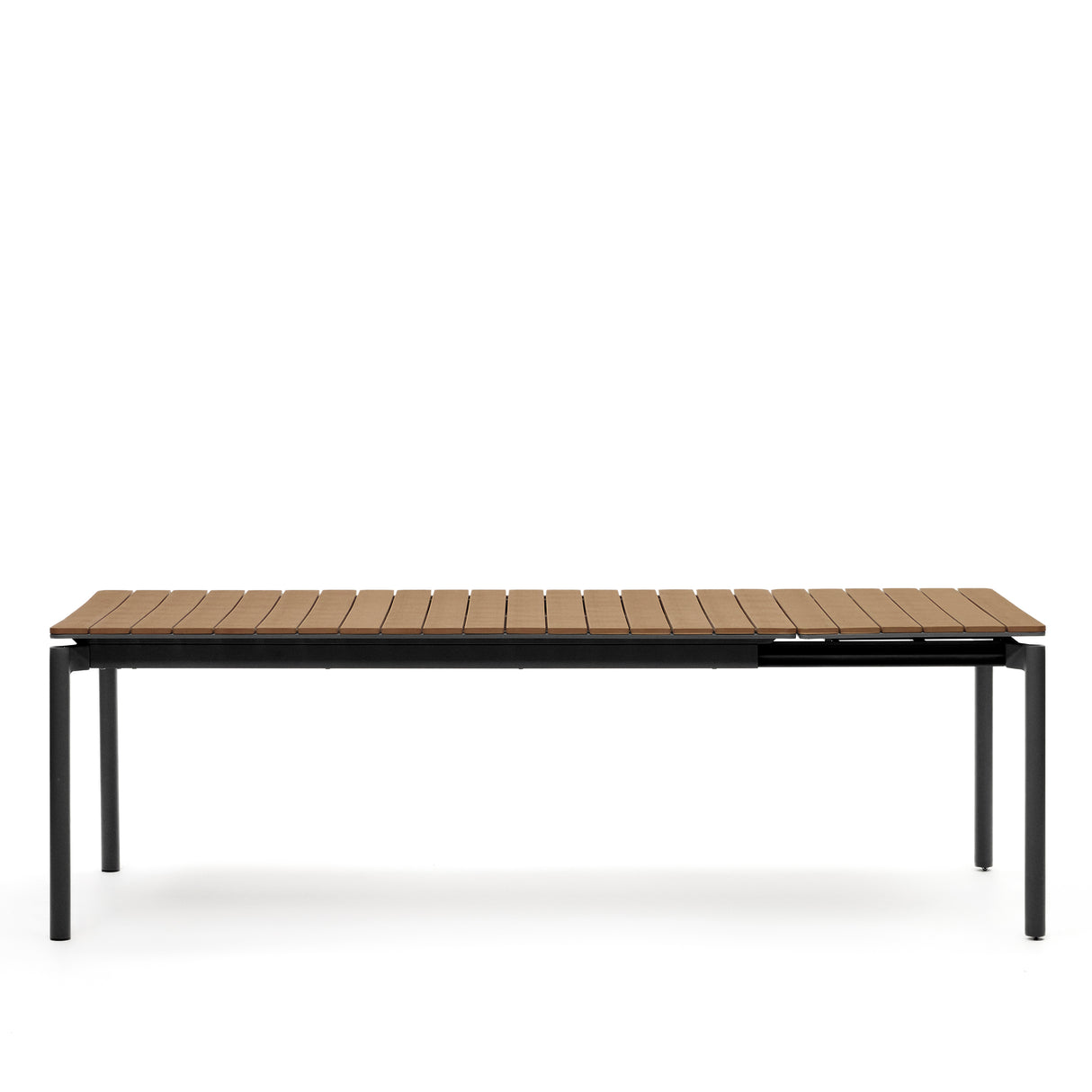 Canyelles Gartenausziehtisch aus Poly-Holz und mattschwarzem Aluminium 180(240) x 100 cm - ZEN ZONE Furniture