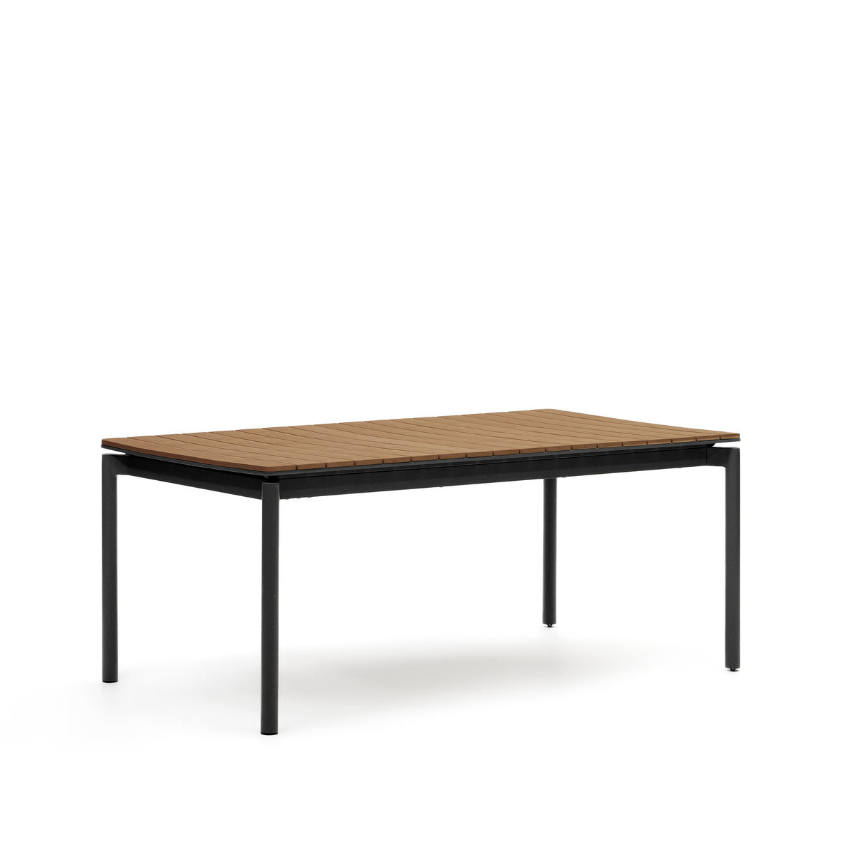 Canyelles Gartenausziehtisch aus Poly-Holz und mattschwarzem Aluminium 180(240) x 100 cm - ZEN ZONE Furniture