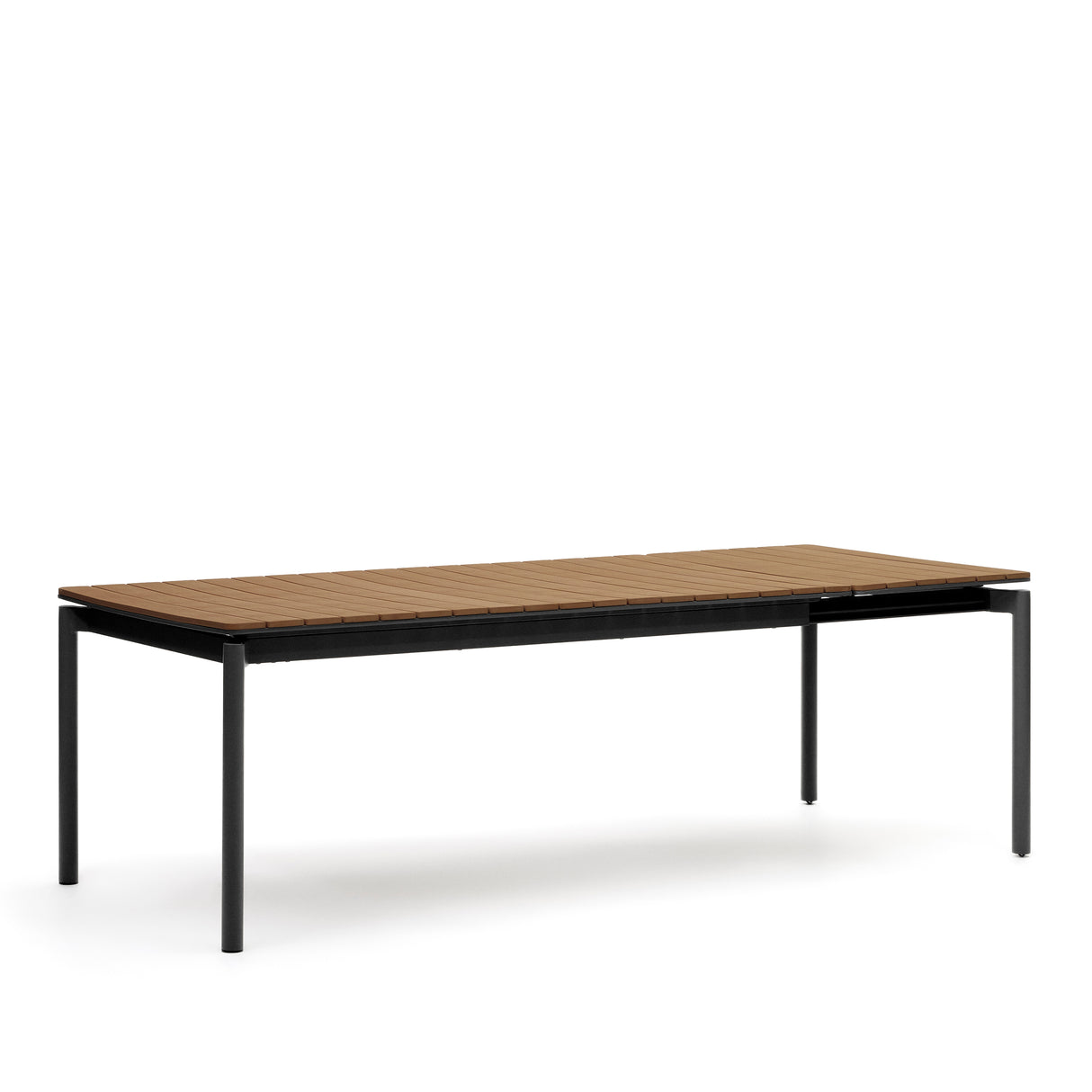 Canyelles Gartenausziehtisch aus Poly-Holz und mattschwarzem Aluminium 180(240) x 100 cm - ZEN ZONE Furniture