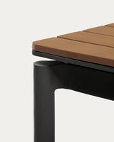 Canyelles Gartenausziehtisch aus Poly-Holz und mattschwarzem Aluminium 180(240) x 100 cm - ZEN ZONE Furniture