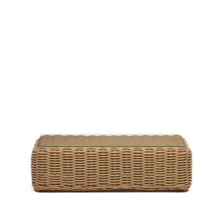 Couchtisch 100% für Outdoor aus Kunstrattan mit natürlichem Finish 110 x 60 cm - ZEN ZONE