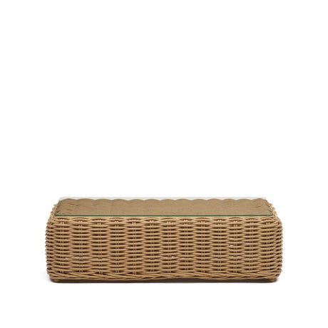 Couchtisch 100% für Outdoor aus Kunstrattan mit natürlichem Finish 110 x 60 cm - ZEN ZONE Furniture