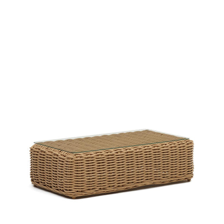 Couchtisch 100% für Outdoor aus Kunstrattan mit natürlichem Finish 110 x 60 cm - ZEN ZONE