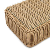 Couchtisch 100% für Outdoor aus Kunstrattan mit natürlichem Finish 110 x 60 cm - ZEN ZONE