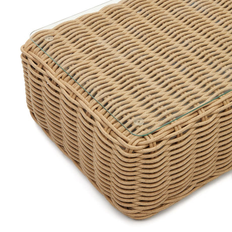 Couchtisch 100% für Outdoor aus Kunstrattan mit natürlichem Finish 110 x 60 cm - ZEN ZONE