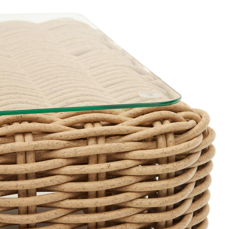 Couchtisch 100% für Outdoor aus Kunstrattan mit natürlichem Finish 110 x 60 cm - ZEN ZONE
