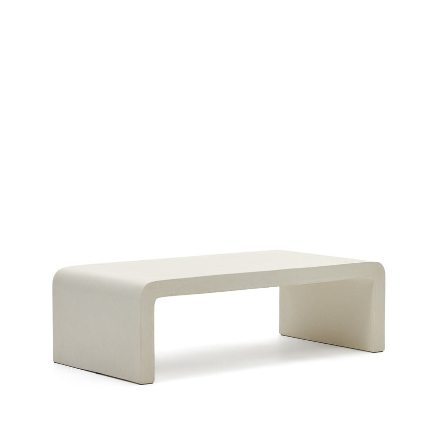 Aiguablava Couchtisch aus Zement in Weiß 135 x 65 cm - ZEN ZONE Furniture