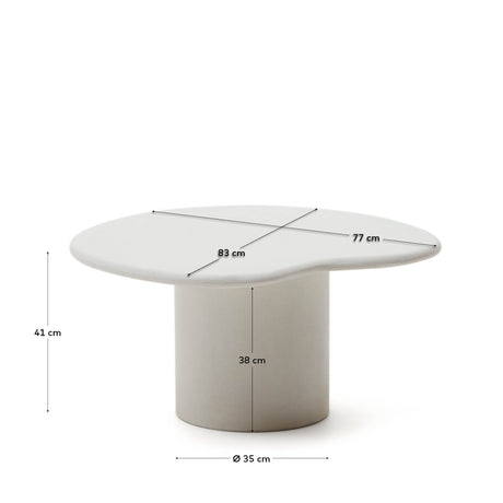 Macarella Couchtisch aus weißem Zement 83 x 77 cm - ZEN ZONE Furniture