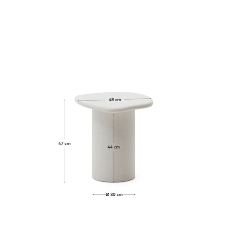Macarella Beistelltisch aus weißem Zement 48 x 47 cm - ZEN ZONE Furniture