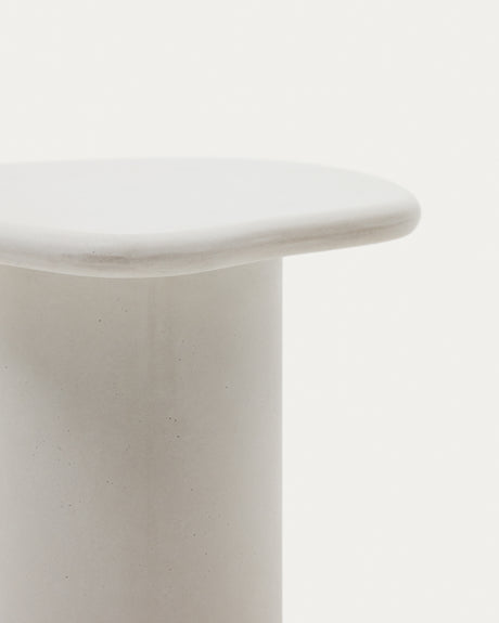 Macarella Beistelltisch aus weißem Zement 48 x 47 cm - ZEN ZONE Furniture