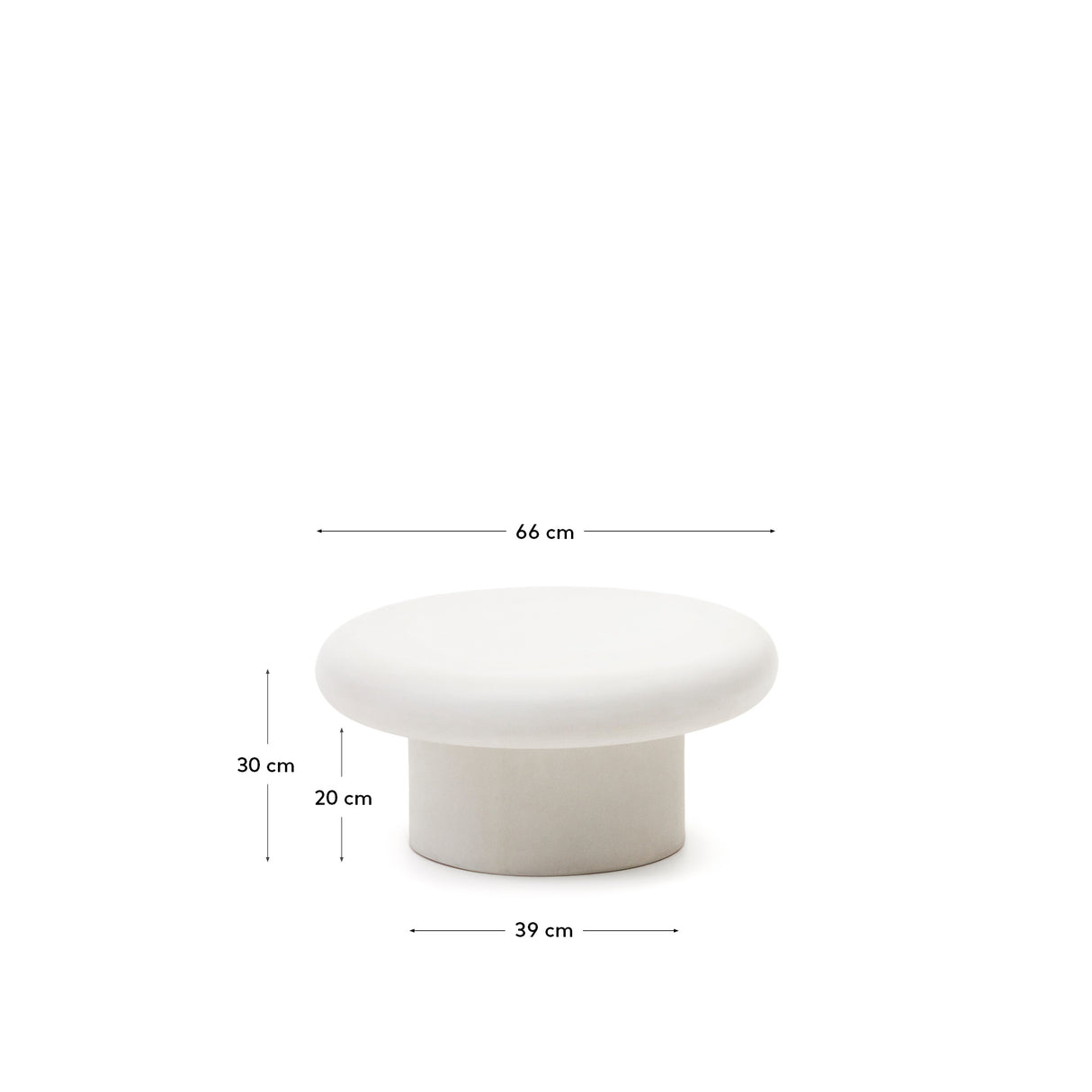 Addaia Couchtisch aus weißem Zement Ø 66 cm - ZEN ZONE Furniture