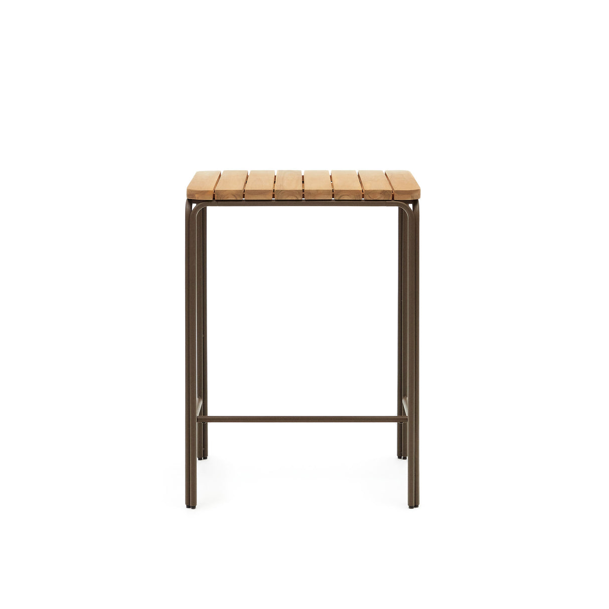 Salguer Hochtisch Outdoor massives Akazienholz Stahl in Braun 70 x 70 cm FSC 100% - ZEN ZONE Furniture