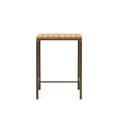 Salguer Hochtisch Outdoor massives Akazienholz Stahl in Braun 70 x 70 cm FSC 100% - ZEN ZONE Furniture