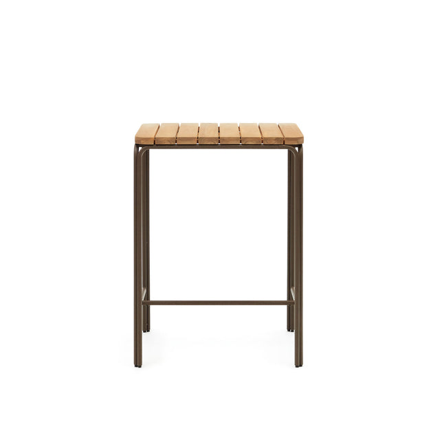 Salguer Hochtisch Outdoor massives Akazienholz Stahl in Braun 70 x 70 cm FSC 100% - ZEN ZONE Furniture