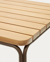 Salguer Hochtisch Outdoor massives Akazienholz Stahl in Braun 70 x 70 cm FSC 100% - ZEN ZONE Furniture