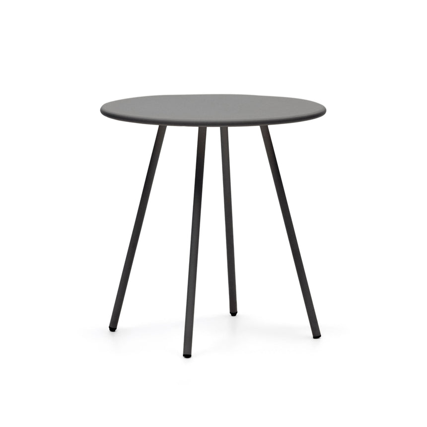 Montjoi runder Gartentisch aus Stahl mit grauem Finish Ø 70 cm - ZEN ZONE Furniture