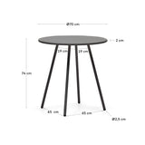 Montjoi runder Gartentisch aus Stahl mit grauem Finish Ø 70 cm - ZEN ZONE Furniture