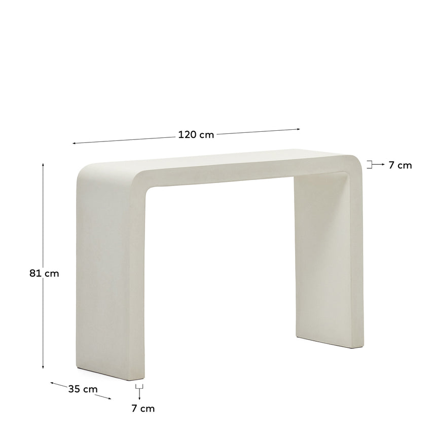 Aiguablava Konsole aus Zement in Weiß 120 x 80 cm - ZEN ZONE Furniture