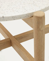 Pola Beistelltisch aus Zement und massivem Eukalyptus Ø 50 cm FSC 100% - ZEN ZONE Furniture