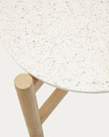 Pola Beistelltisch aus Zement und massivem Eukalyptus Ø 50 cm FSC 100% - ZEN ZONE Furniture
