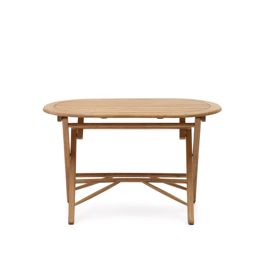 Klapptisch Dandara aus massivem Akazienholz in Naturoptik Ø 120 x 60 cm FSC 100% - ZEN ZONE Furniture