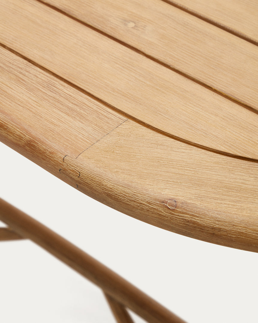 Klapptisch Dandara aus massivem Akazienholz in Naturoptik Ø 120 x 60 cm FSC 100% - ZEN ZONE Furniture