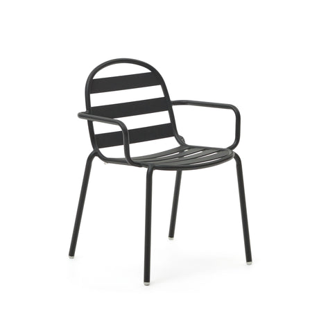 Joncols stapelbarer Gartenstuhl aus Aluminium mit Finish in Grau - ZEN ZONE Furniture