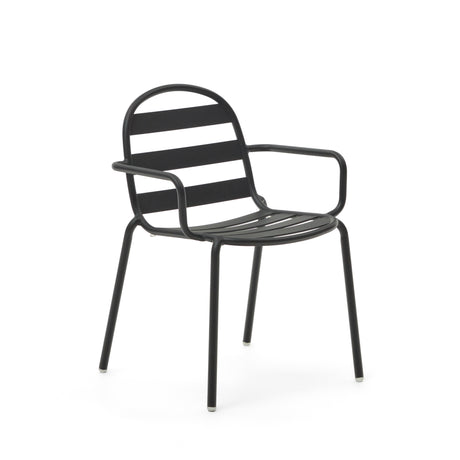 Joncols stapelbarer Gartenstuhl aus Aluminium mit Finish in Grau - ZEN ZONE Furniture
