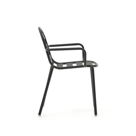 Joncols stapelbarer Gartenstuhl aus Aluminium mit Finish in Grau - ZEN ZONE Furniture