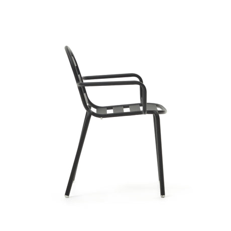 Joncols stapelbarer Gartenstuhl aus Aluminium mit Finish in Grau - ZEN ZONE Furniture