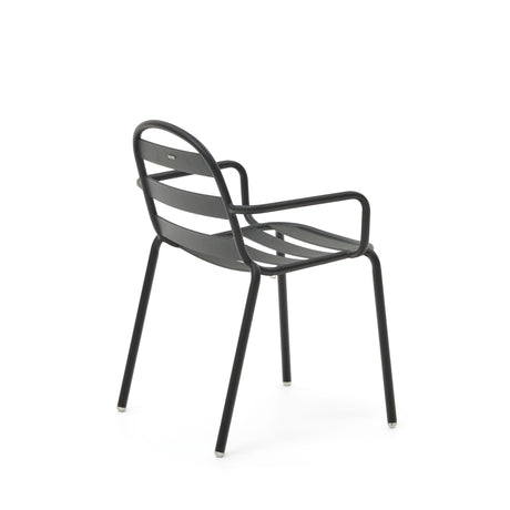 Joncols stapelbarer Gartenstuhl aus Aluminium mit Finish in Grau - ZEN ZONE Furniture