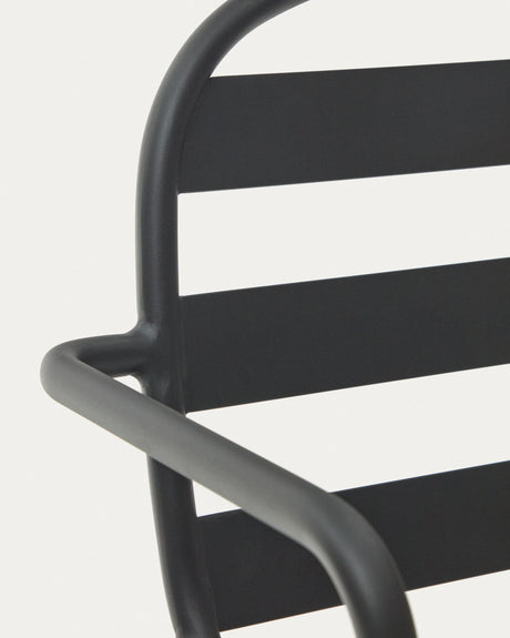 Joncols stapelbarer Gartenstuhl aus Aluminium mit Finish in Grau - ZEN ZONE Furniture