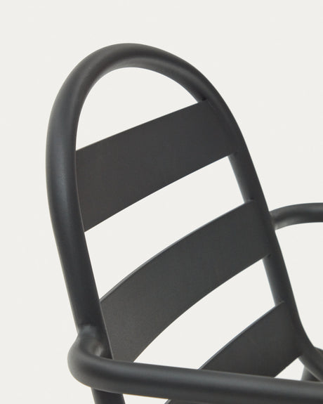 Joncols stapelbarer Gartenstuhl aus Aluminium mit Finish in Grau - ZEN ZONE Furniture