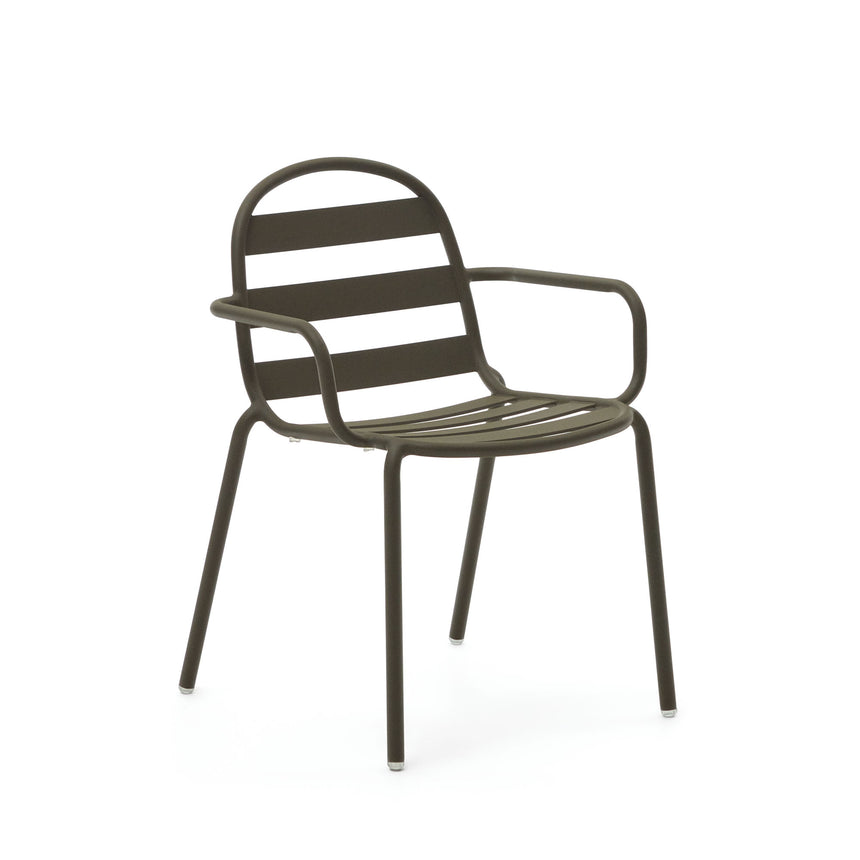Joncols stapelbarer Gartenstuhl aus Aluminium mit Finish in Grün - ZEN ZONE Furniture