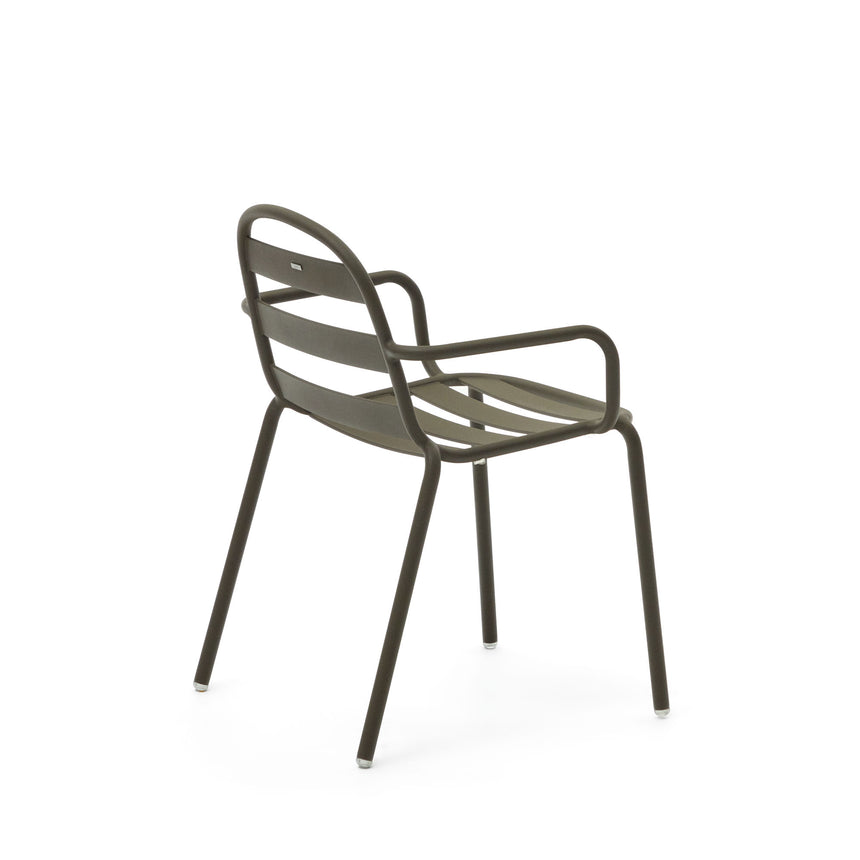 Joncols stapelbarer Gartenstuhl aus Aluminium mit Finish in Grün - ZEN ZONE Furniture