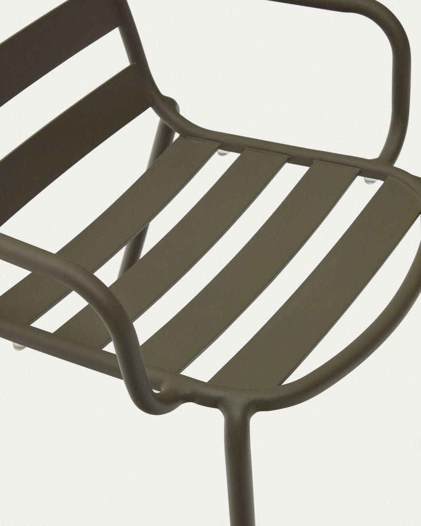 Joncols stapelbarer Gartenstuhl aus Aluminium mit Finish in Grün - ZEN ZONE Furniture