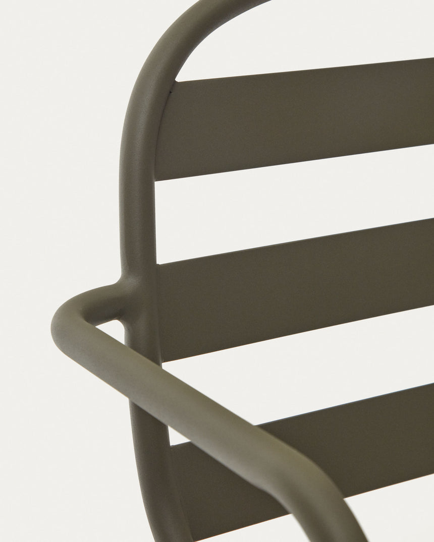Joncols stapelbarer Gartenstuhl aus Aluminium mit Finish in Grün - ZEN ZONE Furniture