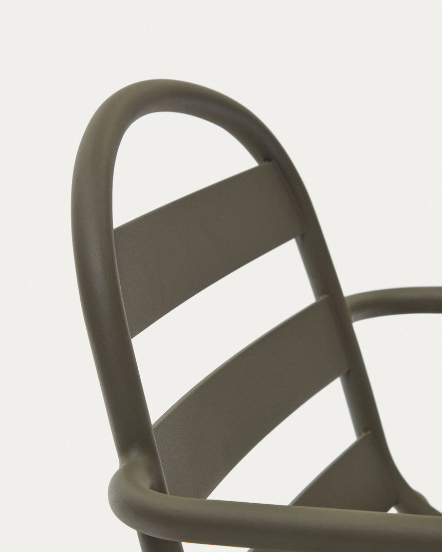Joncols stapelbarer Gartenstuhl aus Aluminium mit Finish in Grün - ZEN ZONE Furniture