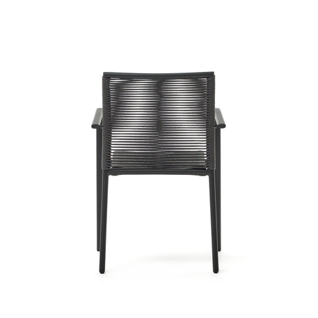 Culip stapelbarer Gartenstuhl aus Seil und Aluminium in Grau - ZEN ZONE Furniture