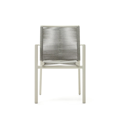 Culip stapelbarer Gartenstuhl aus Seil und Aluminium in Weiß - ZEN ZONE Furniture
