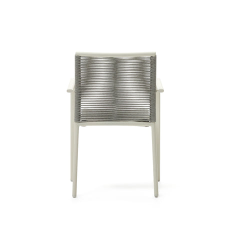 Culip stapelbarer Gartenstuhl aus Seil und Aluminium in Weiß - ZEN ZONE Furniture