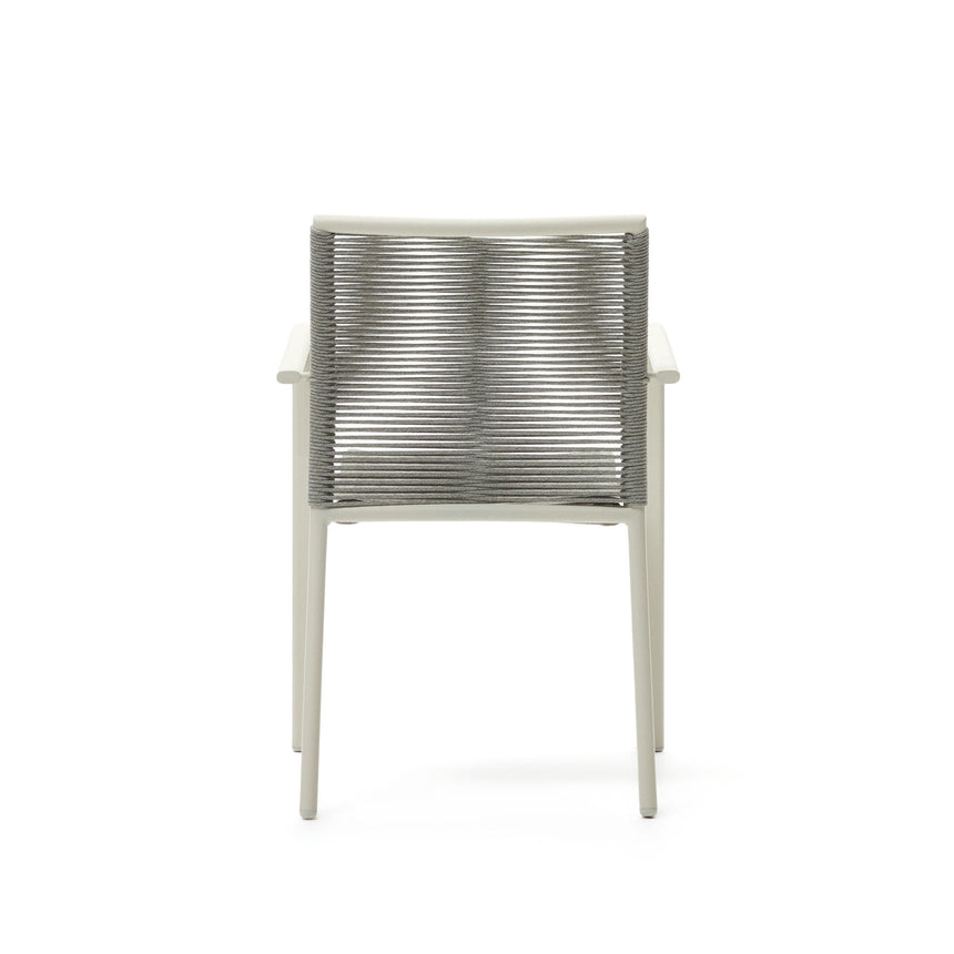Culip stapelbarer Gartenstuhl aus Seil und Aluminium in Weiß - ZEN ZONE Furniture