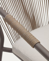 Xelida stapelbarer Gartenstuhl aus Aluminium und Seil braun - ZEN ZONE Furniture
