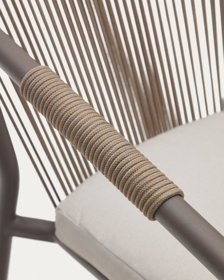Xelida stapelbarer Gartenstuhl aus Aluminium und Seil braun - ZEN ZONE Furniture