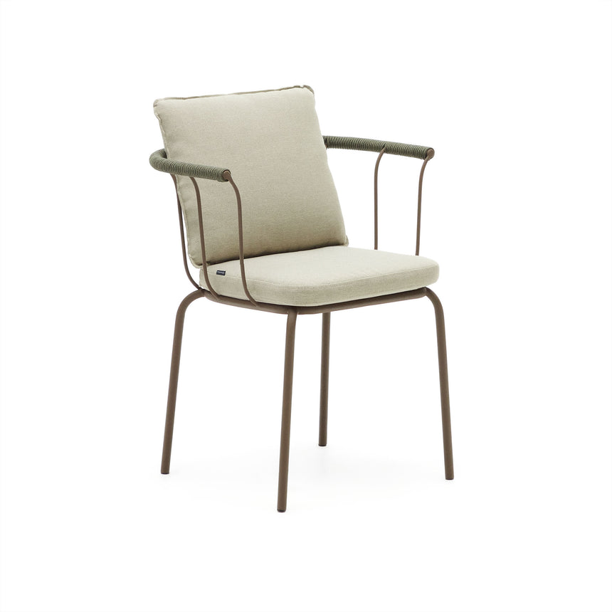 Salguer stapelbarer Stuhl aus Seil und Stahl mit Finish in Braun - ZEN ZONE Furniture
