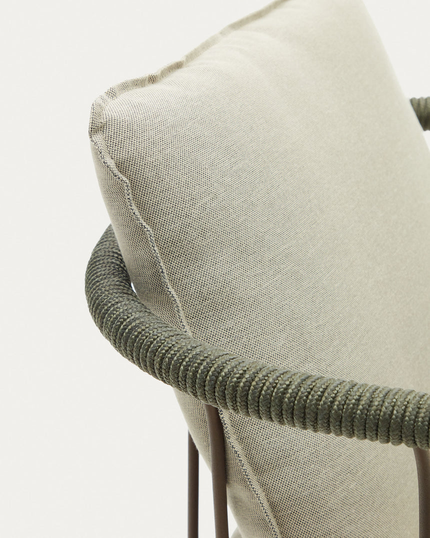Salguer stapelbarer Stuhl aus Seil und Stahl mit Finish in Braun - ZEN ZONE Furniture
