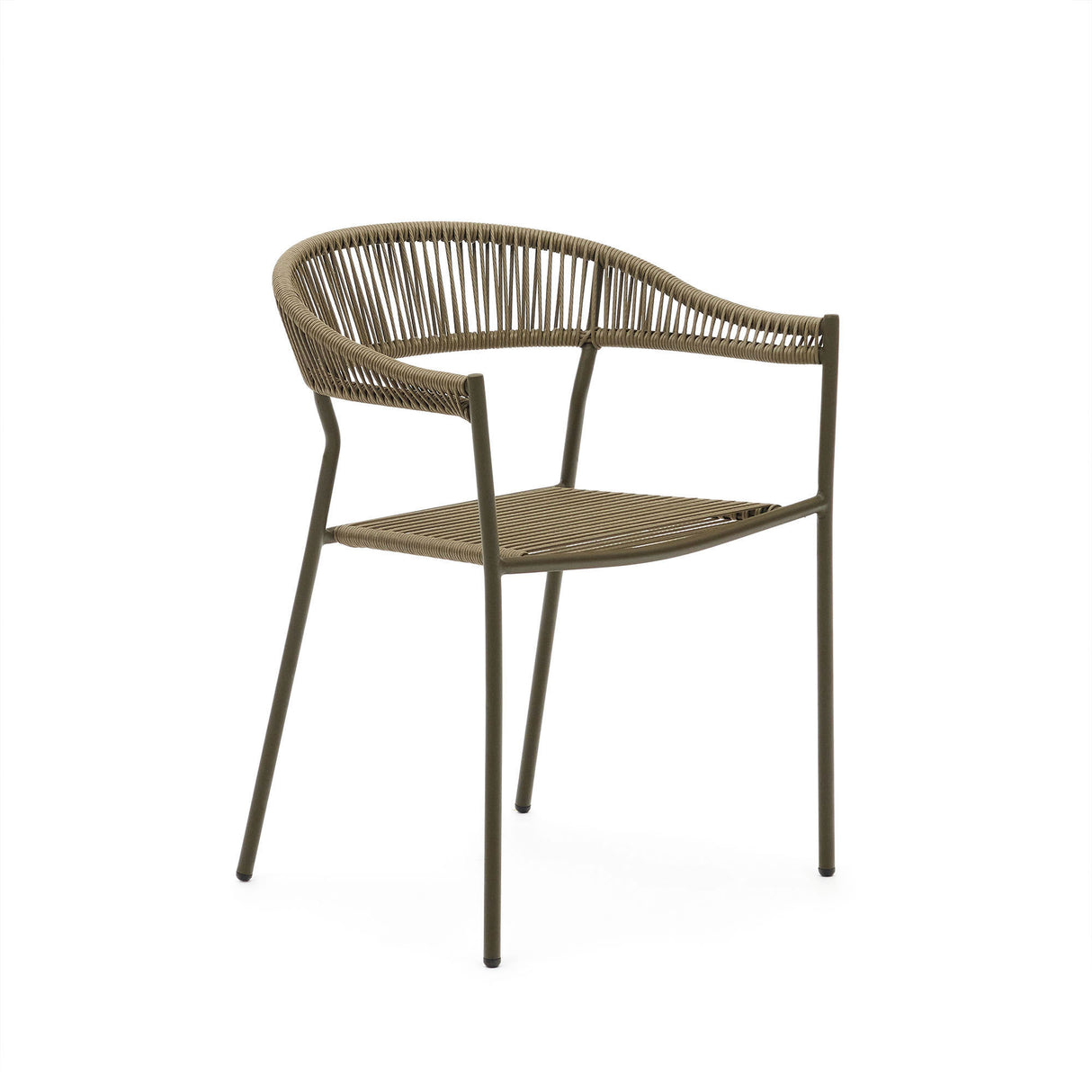 Futadera stapelbarer Gartenstuhl aus Kunststoffseil in Grün und Stahl mit grünem Finish - ZEN ZONE Furniture