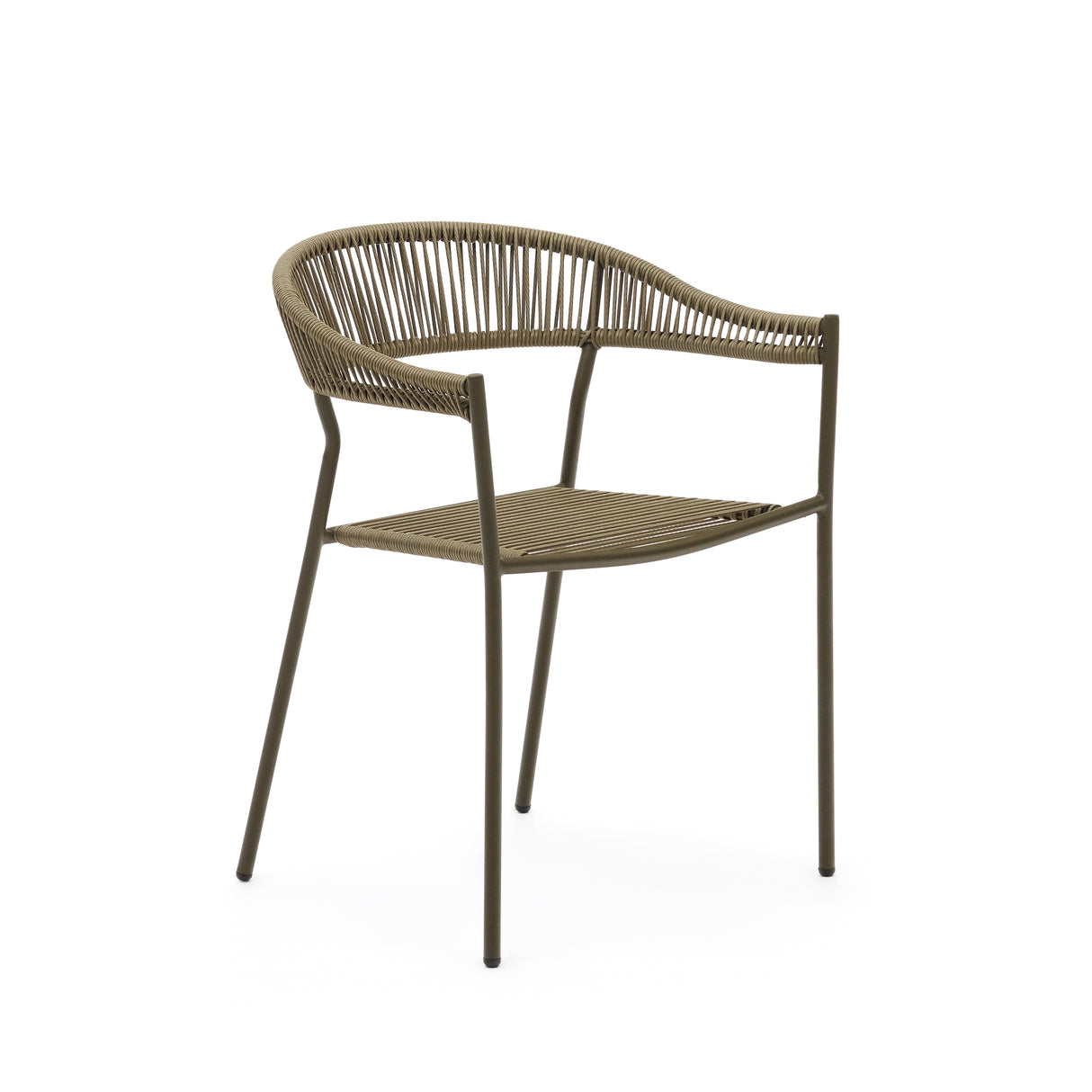 Futadera stapelbarer Gartenstuhl aus Kunststoffseil in Grün und Stahl mit grünem Finish - ZEN ZONE Furniture