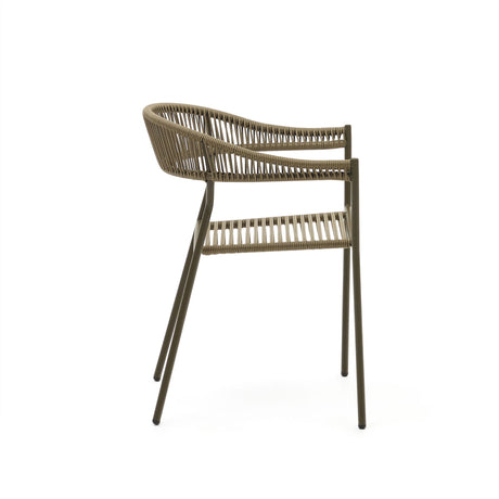 Futadera stapelbarer Gartenstuhl aus Kunststoffseil in Grün und Stahl mit grünem Finish - ZEN ZONE Furniture