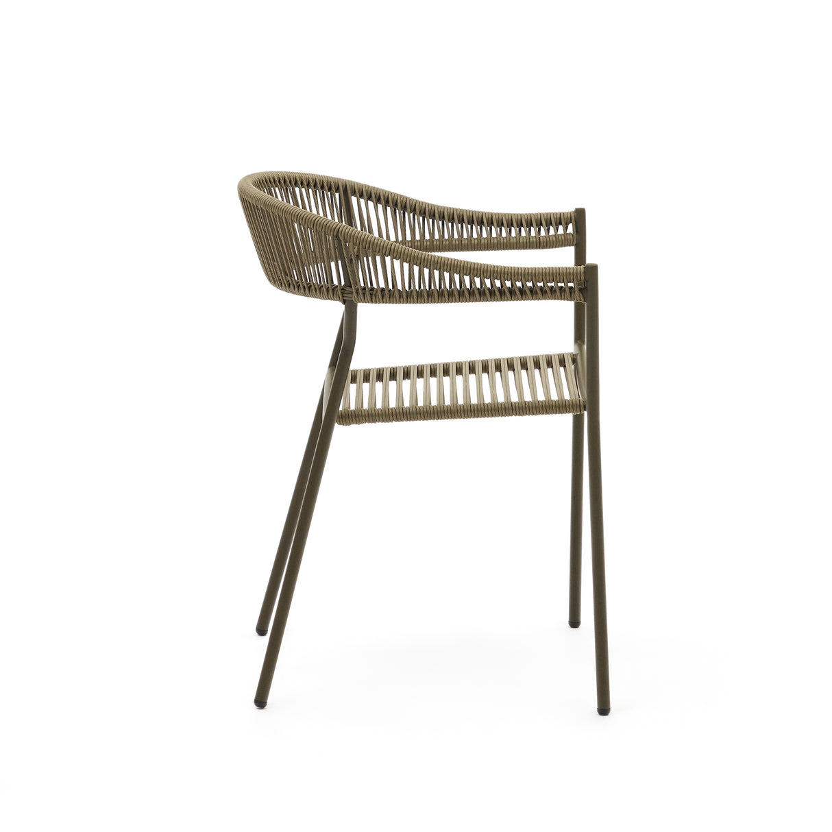 Futadera stapelbarer Gartenstuhl aus Kunststoffseil in Grün und Stahl mit grünem Finish - ZEN ZONE Furniture